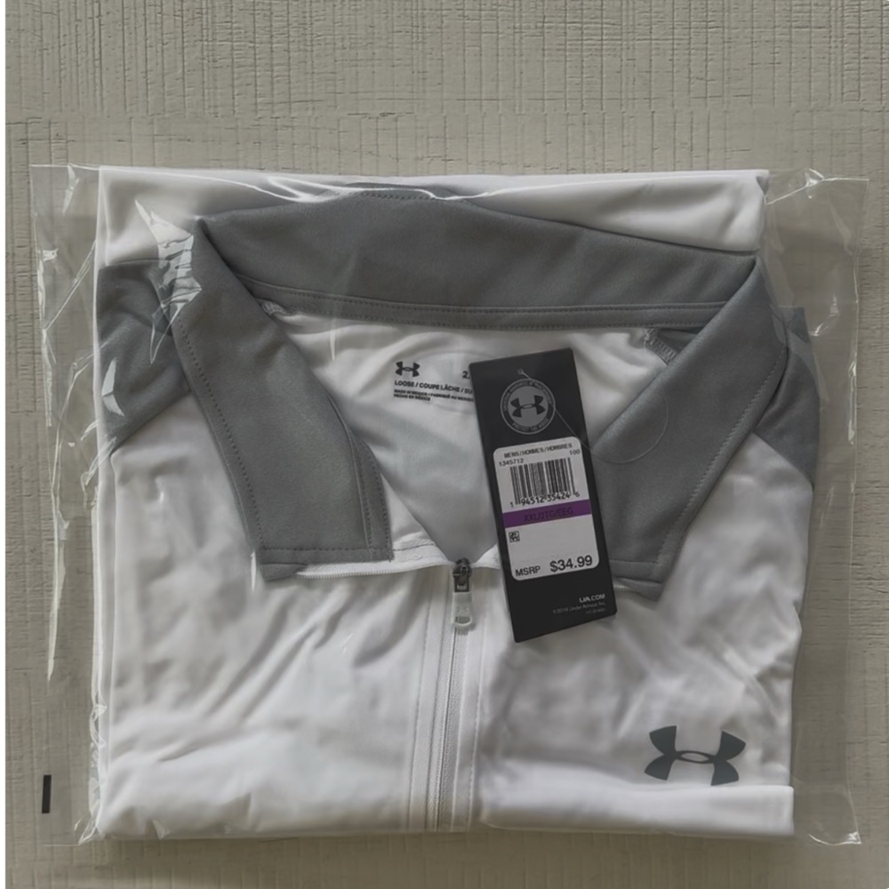 Under Armour White and Gray Lightweight Jacket